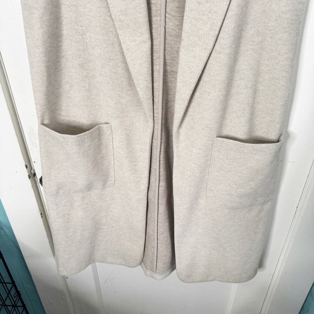Joie Longline Open Front Duster Cardigan Style Vest Sleeveless Chic Luxe Size L - Picture 3 of 9